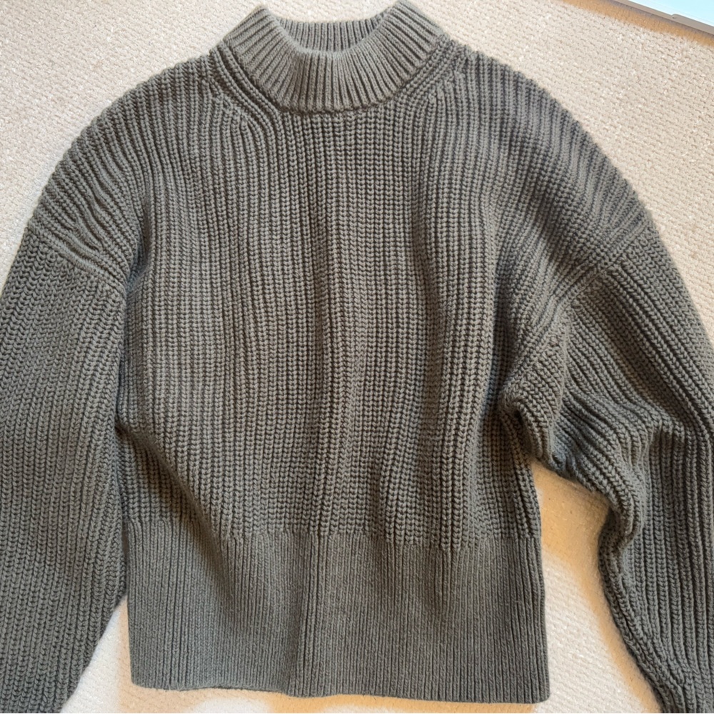 Chunky Knit Sweater in Olive Green Everlane